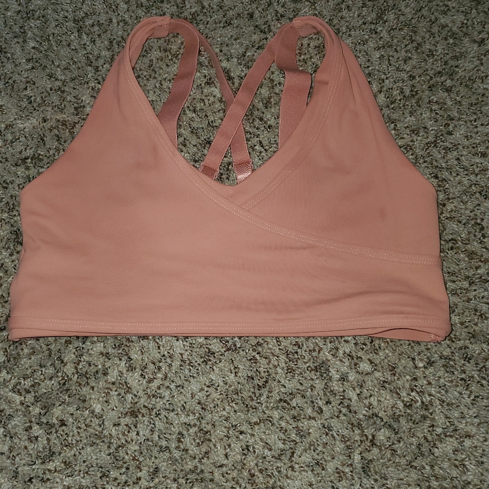 Blush studio sports bra